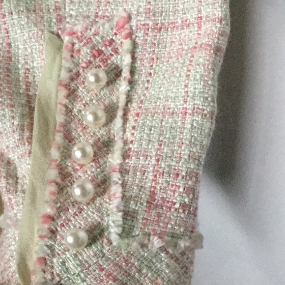 Mac & Jac Chanel style blazer, hook eye closure and pearl button cuffs - Picture 4 of 6